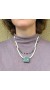 Handmade casual necklace with a square shape jasper pendant.