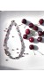 Beaded, handmade  necklace of Rutilated quartz, Garnet gemstones and silver parts.  