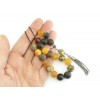 Custom, hand made, traditional style, amber bead decorated, silver tassel and parts. 