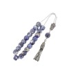 19 selected, natural blue beads with the classic white/ grey inlays.