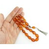 Custom made, hand crafted long tassel decorated with amber bead and antique finished 925 sterling silver parts.