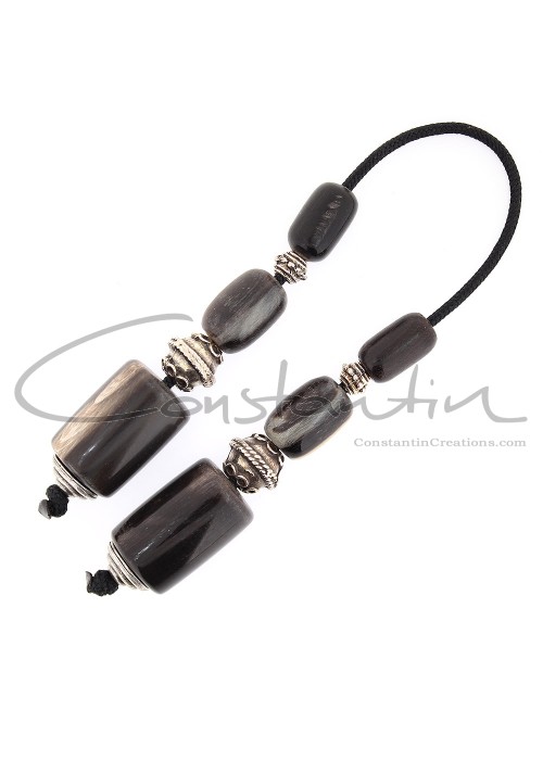 Greek, mini komboloi (begleri) made of Water Buffalo horn.
