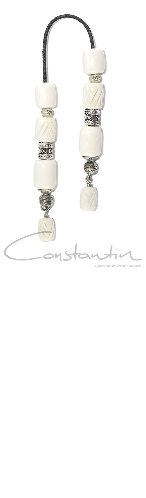 Mini worry beads (begleri) made of Camel bone and sterling silver parts.