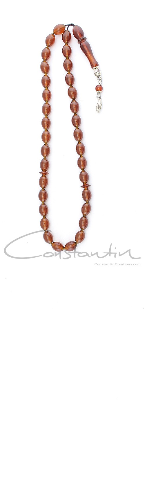 Olive shape, Amber worry beads set, made of 100 % natural amber, pressed.