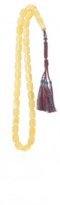 Natural yellow amber worry beads.
