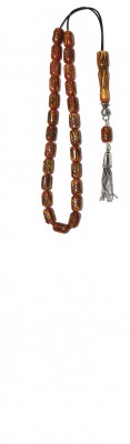 25 beads,Tanned and Engraved Camel Bone komboloi.