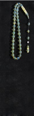 Exclusive item ! Traditionally, hand crafted, worry beads set, made of  Selected , Transparent,  Dominican Blue Amber. 