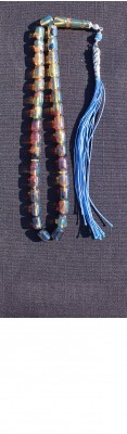 Selected, natural Dominican Blue Amber worry beads set.