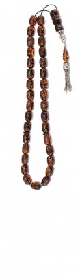 Worry beads set made of natural amber,hand carved beads.