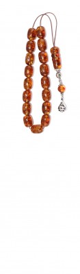 Pocket size,natural amber, Greek style komboloi.