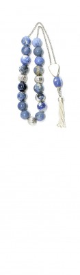All time classic, Greek komboloi made of natural Blue Sodalite and silver.