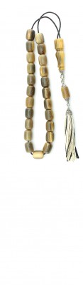 Multi color, Greek Komboloi of drum shape, natural horn beads.