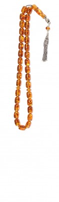 Natural honey color amber worry beads set of 33 beads.