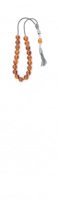 Mini Greek Amber komboloi, made of 100 % natural amber, pressed and sterling silver.