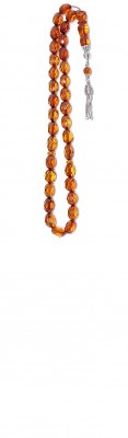 Hand crafted, Faceted , honey natural amber pressed, worry beads set of 33 beads.