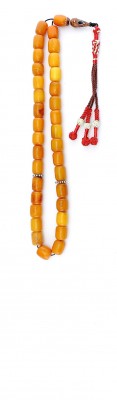 Premium quality Worry beads set made of natural amber and enamel decorated silver.