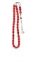 Large Greek komboloi set of 33 beads, made of  Vintage Transparent  Red Faturan. 
