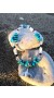 Summer look, casual necklace made of multicolor gemstones and silver.