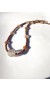 Handcrafted beaded necklace made of brown goldstone and rutilated quartz.