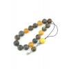 A complete set with 17 natural amber beads in symmetrical round cut and head bead. 