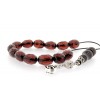 33 hand faceted beads and head bead. Antique finished, hand crafted, sterling silver 925º parts and custom, made tassel.