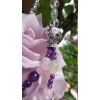 natural, dark purple Amethyst in various sizes is combined with faceted , sparkling Rose quartz beads