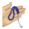 Sterling silver 925° head piece, parts and custom made tassel decorated with small natural Lapis beads.