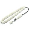 Greek Komboloi with oval shape beads made of natural ,Camel bone and silver.