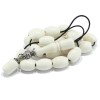 Greek Komboloi with oval shape beads made of natural ,Camel bone and silver.